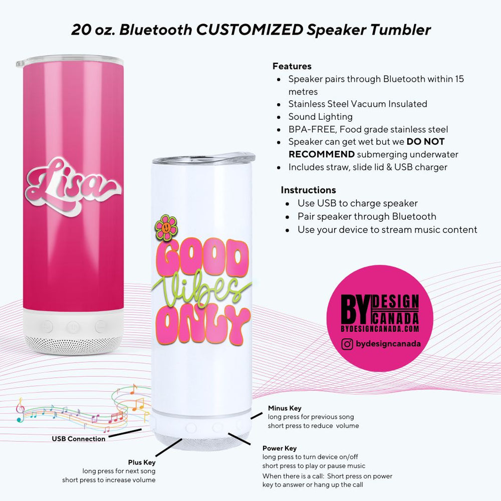 Bluetooth Speaker Tumbler - Pickleball Themed