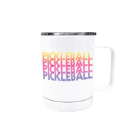 12 oz Pickleball Travel Mug Rainbow Pickleball Graphic - ByDesignCanada