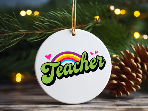 Retro Teacher Ornament