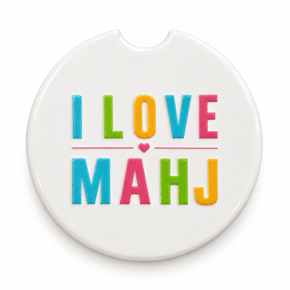 I LOVE MAHJ Car Coaster - ByDesignCanada