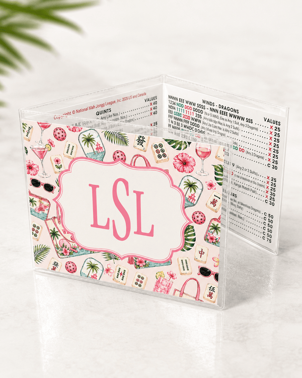 Personalized Mahjong Card Insert – Custom Pattern, Frame & Monogram